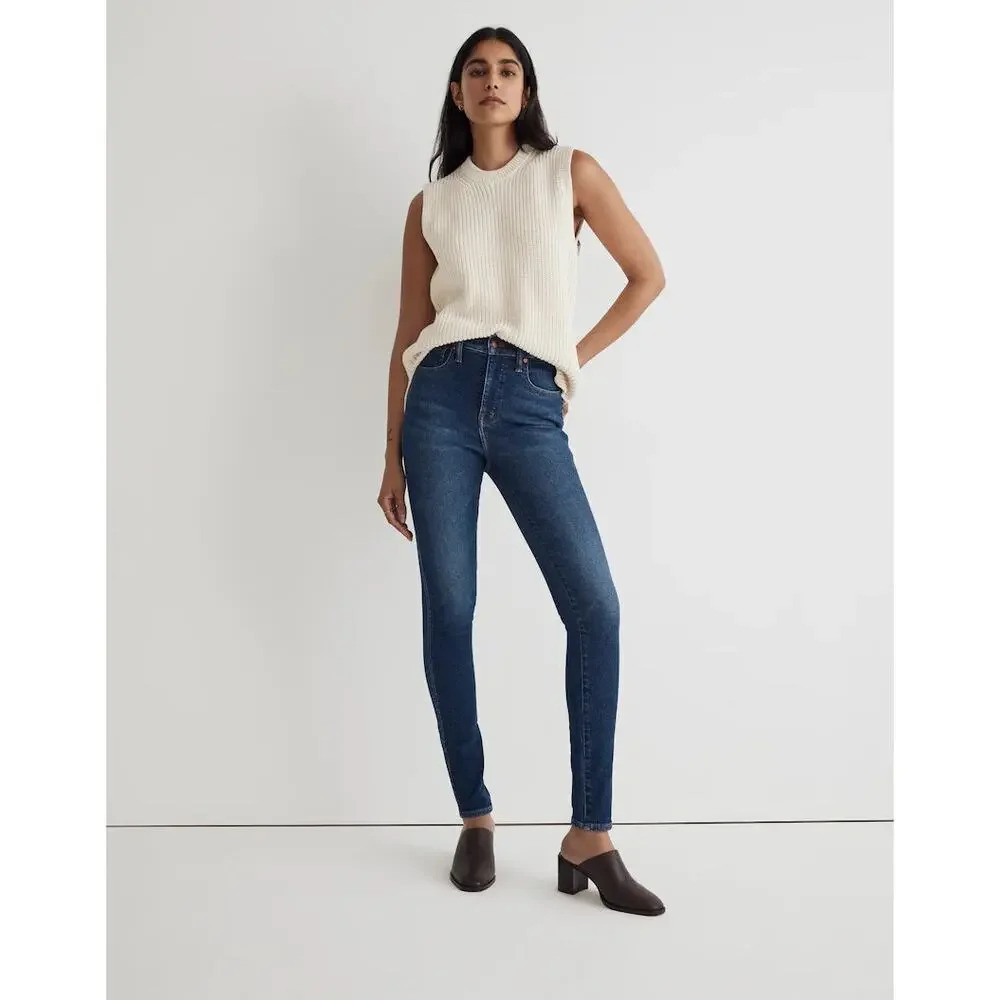 Madewell Women's Size 25 9" High Rise‎ Dark Wash Skinny Jeans